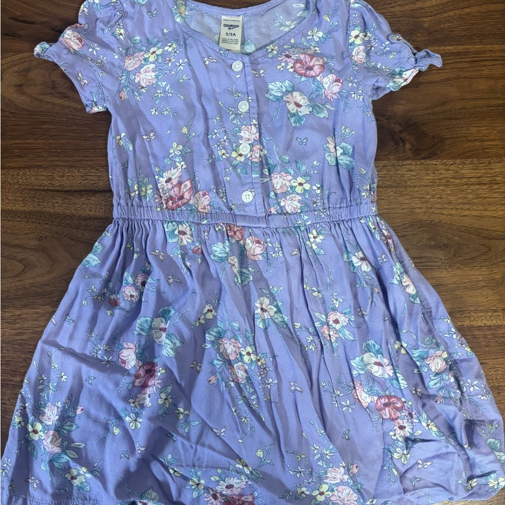 Osh gosh Children's Size 5 Floral Lavender Dress - Size 5